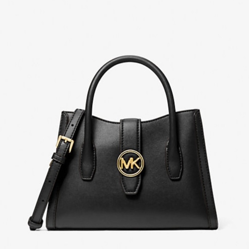 MICHAEL KORS
Gabby Small Faux Leather Satchel
COLOR BLACK 
NWT